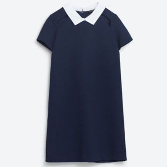 Zara Trafaluc Navy Cutout Collar Mini Dress - Picture 1 of 10